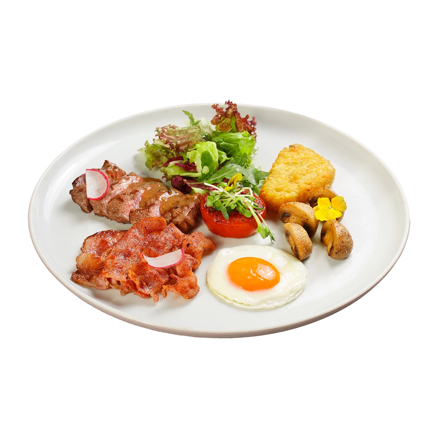 Signature Brunch Plate steak bacon eggs Solasta Hanoi Old Quarter